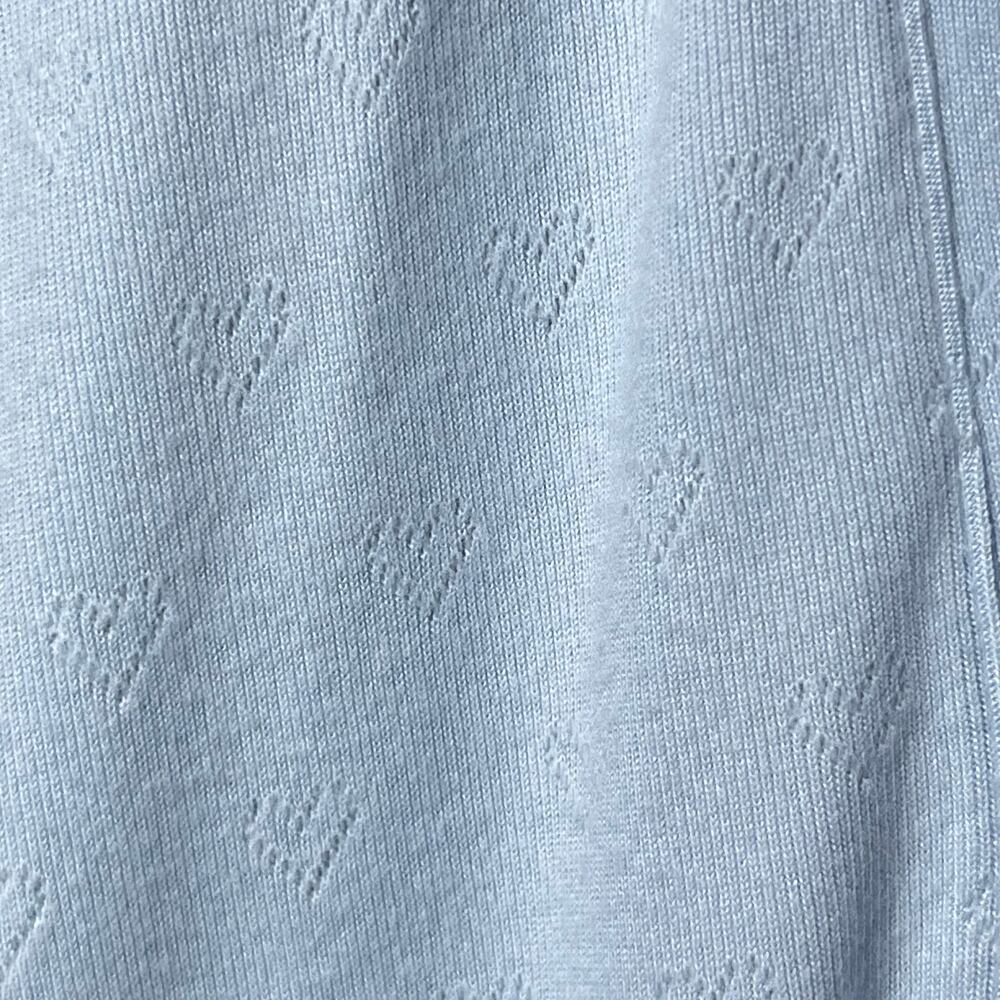 P.J. Salvage Pointelle Hearts Cardigan size XL Baby Blue  New Button Down - Picture 11 of 12